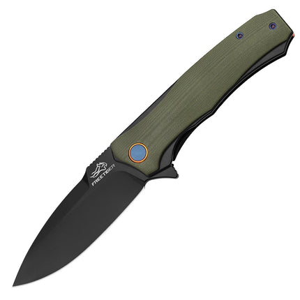 FREETIGER FT81 Folding Knife Ceramic Sandblasted D2 Blade G10/Carbon Fiber/PEI Handle Camping Hunting Survival Utility EDC Knife