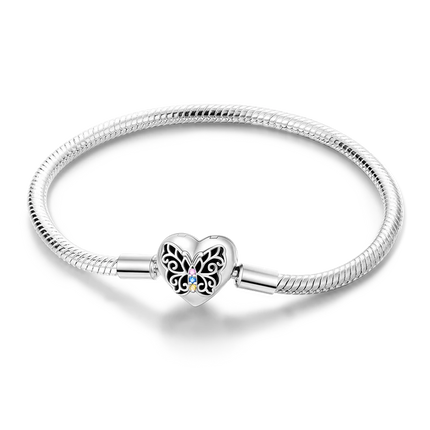 925 Sterling Silver Bracelets 17-20CM Original Leaf Clover Butterfly Heart Bracelet Fit DIY Charms Beads Fashion Women Jewelry