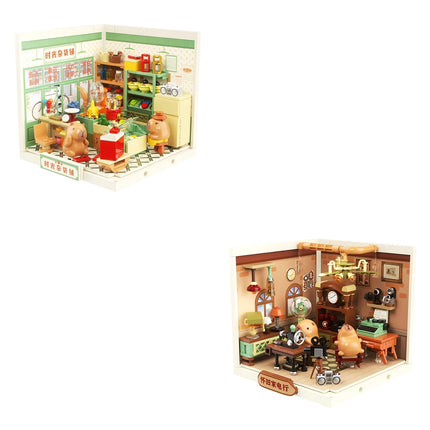 JAKI Super Town Building Blocks Toys Street Scene General Store Model Assembly Toy Desktop Ornament Children's Birthday Gift
