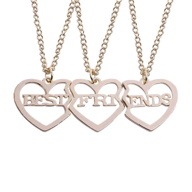 Zircon Best Friend Zircon Love Couple Pendant Necklace 2 Pcs/ Set Rainbow Broken Heart BFF Good Friends Friendship Jewelry Gift