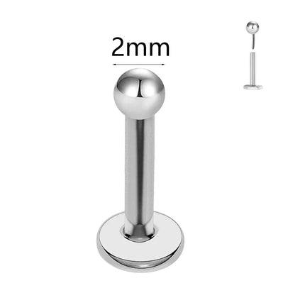 ASTM F136 G23 Titanium The ball Tragus Earring Threadless Piercing Heart Cubic zirconia Pin Daith Conch Push in Labret Stud