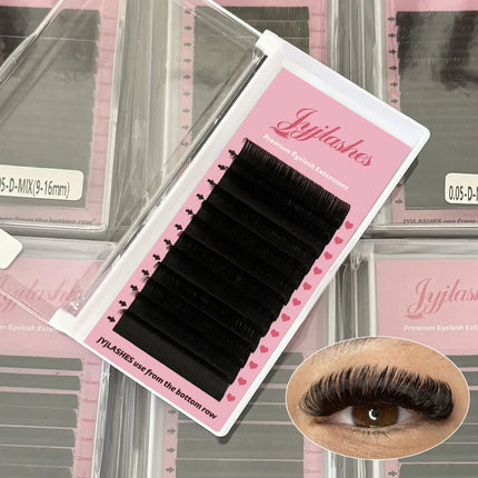 JYJLASHES Cashmere Lash Extensions Super Matte Black Classic Lash Extensions Individual Eyelashes for Professional Mink Lashes