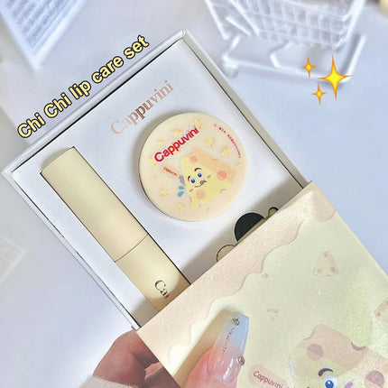 Cappuvini Exfoliating Honey Lip Balm Relieves Dry Moisturizing Lip Gloss Cream Light Texture Watery Lip Mask Makeup Lip Care Set