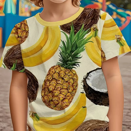 Fashion Lime Lemon Pattern T-Shirt for Kids Hot Sale Fruit 3D Printed T Shirts Summer Round Neck Tees Tops Loose Short Sleeves