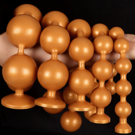 Long Huge Anal Butt Plug Dilator Silicone Huge Long Anal Beads Anal Balls Big Butt Anal Training Adult Sex Toy For Woman Man Gay