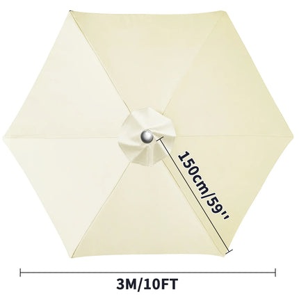 Waterproof Replacement Umbrella Cloth 2/3M Patio Parasol Cover UV-Anti Canopy Cover Replacement Parasol Cover for Balcony Garden