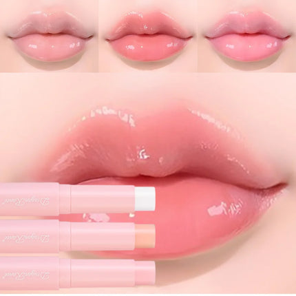 Dragon Ranee  3-Piece Set Thermochromic Moisturizing Lip Balm Hydrating Color-Changing Fruit Strawberry Colorless Pink Lipstick