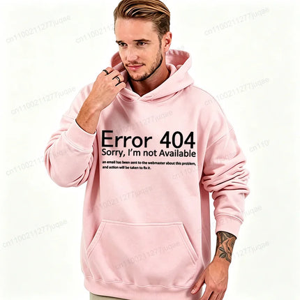 404 Error Coding Men Hoodies Geek Programmer Graphic Tracksuits Autumn Winter Man Sportwear Geek Sweatshirts Tops Gifts