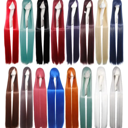 100cm Colourful Wig Long Staight Cosplay Anime Costume Party Wigs Synthetic Heat Resistant Wig
