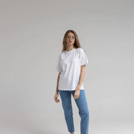 Botvotee 21 Colors Ins Fashion Summer Oversized Basic Solid T-Shirts for Women 100% Cotton White Black Pink T-shirt Casual Tops