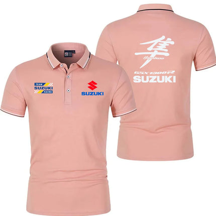 2026 Camiseta de verano para hombres con estampado de motocicleta, manga corta y alta calidad, polo de Suzuki Racing Polo
