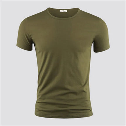2026 Men's T Shirt Pure Color V Collar Short Sleeved Tops Tees Men T-Shirt Black Tights Man T-Shirts Fitness For Male Clothes