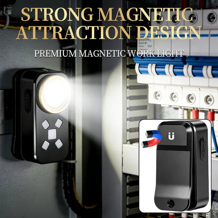 EDC Flashlight USB Charging Magnetic Clip Work Light LED Strong Light Torch Red Blue Warning Light for Outdoor Camping Hiking