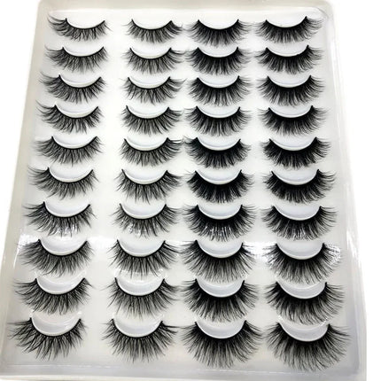 20 pairs 3D Mink Lashes Natural False Eyelashes Dramatic Volume Fake Lashes Makeup Eyelash Extension Silk Eyelashes