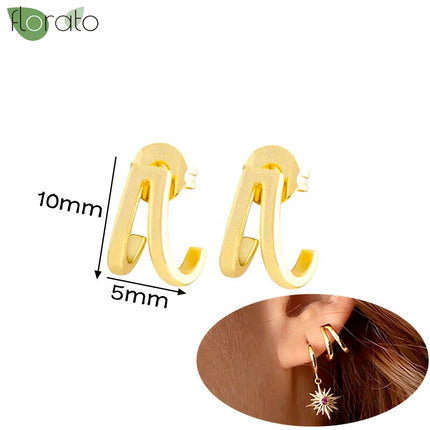 925 Silver Needle Fashion Heart Gold Color Stud Earrings for Women Exquisite Zircon Small Earrings Luxury Ear Piercing Jewelry