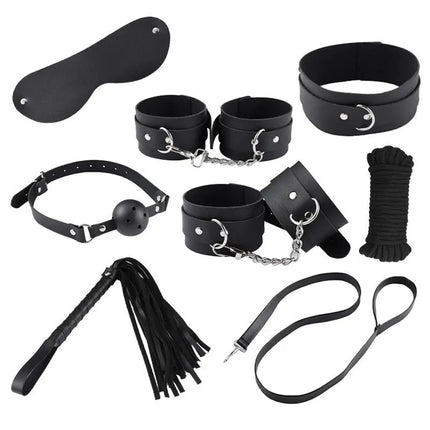 BDSM Adult Sex Toy Kits Sets for Women Bondage Mask Set Feather Handcuffs Ankle Cuff Restraints for Couple Sexual Game