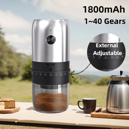 Portable Coffee Grinder Electric USB Rechargeable Home Outdoor Blender 40Gears External Adjustable Coffee Beans Grinding Kitchen