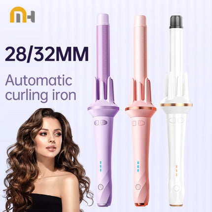 32MM Automatic Curling Iron Voluminous Curls Hair Styler 3 Temperature Settings Fast Heating Low Power Safe Salon Tool