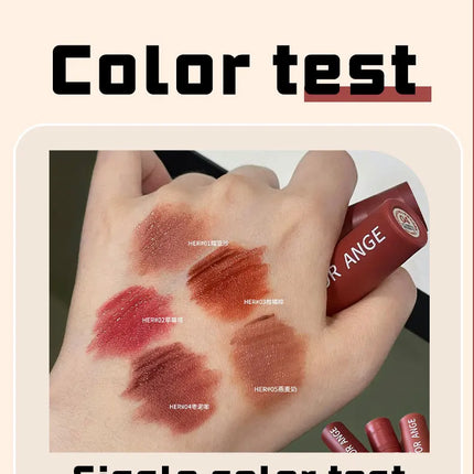 Matte Nude Velvet Liquid Lipstick 5 Color Sexy Red Coffee Lip Gloss Matte Lipstick Waterproof Non Stick Cup Lip Tint Mud Makeup
