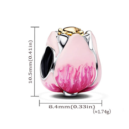New Fire Horse Tulip Butterfly & Bee Splittable Dangle Charm Fit Original Bracelets DIY Womens Jewelry Valentine's Day Gifts