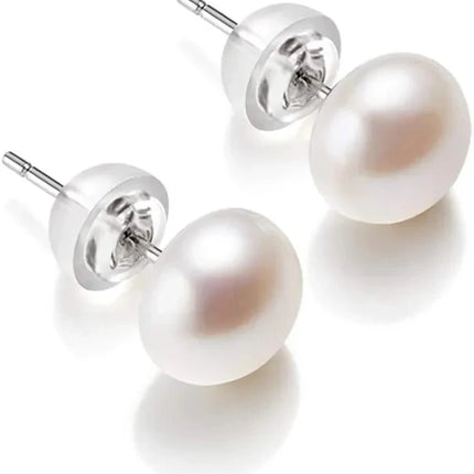 HENGSHENG White Cultured Freshwater Pearl Earrings For Women Classic 925 Sterling Silver Jewelry Gold Stud Earrings Dropshipping