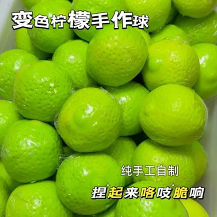 Handmade Crispy lemon Stress Ball Squeeze Toy, Color-Changing Mango Squishy Fidget Ball, ASMR Sensory Stress Relief Toy