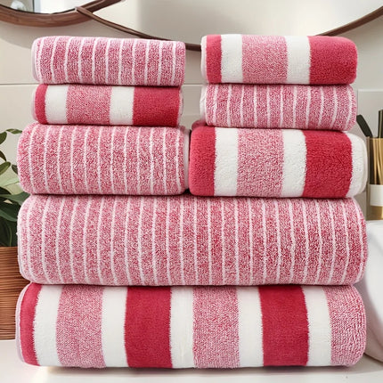 8pcs Towel Set, 2 Bath & 2 Hand Towels, 4 Face Towels. For Spa, Gym, Hotel, Camping & Outdoor Use. Fast Drying.