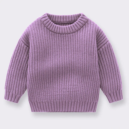 Baby Sweaters Autumn Winter Kids Boys Girls Long Sleeve Pure Color Knit Sweater Baby Kids Boys Girls Pullover Sweaters Clothes