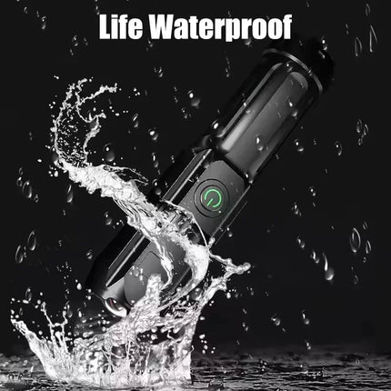 Powerful LED Flashlight Rechargeable USB Built-in Lithium Battery Waterproof Zoom Fishing Hunting Camping Tactical Flashlight