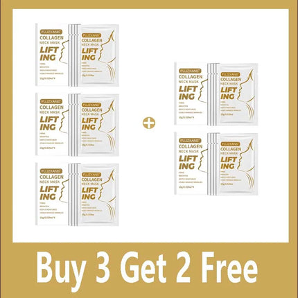 Overnight Collagen Neck Mask Anti Wrinkle 4Pcs/Box Moisturizing Lift Firming Neck Mask Hyaluronic Acid for All Skin Types