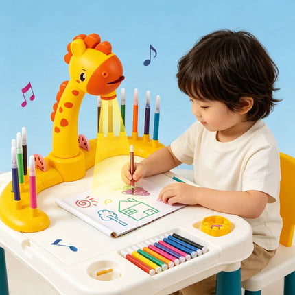 Electric Deer Projection Drawing Board Multi-Functional Writing Board Learning Drawing Can Erase Coloring Educational Toys