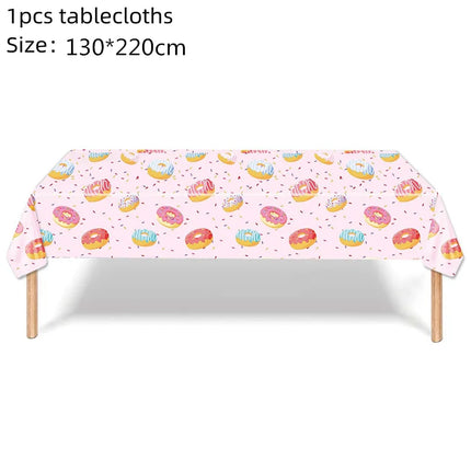 Ice Cream Theme Disposable Tablecloth Happy Birthday Party Decoration For Home Summer Wedding Birthday Baby Shower Decor