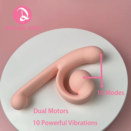 Snail Dildo Vibrator Adjustable Clit Fit Penetration G-Spot Dual Motors Pleasure Women Sex Toy Double Stimulation Toy Love 18+