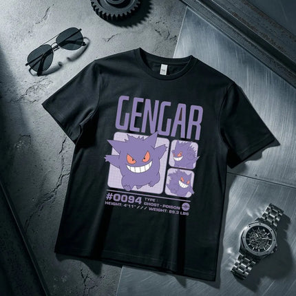 Anime Pokemon Gengar Printed T-shirt Men's and Women's T-shirt Men's Tops Harajuku Y2K T-shirt 2026 Summer New Tee Streetwear