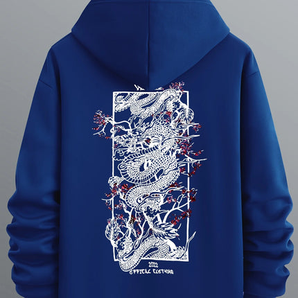 Vintage Hoodies Men Dragon Embroidery Hoodies Women Hip Hop Hooded Sweatshirt Chinese Streetwear Hoody Cotton Fleece Pullover