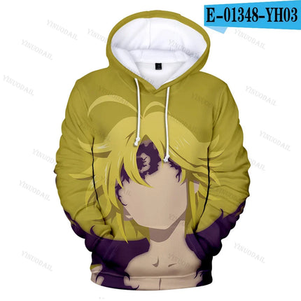 Meliodas The Seven Deadly Sins Hoodie Sweatshirt Anime Figures Kids Cosplay Costumes Sudaderas Para Hombres Boys Christmas Gifts