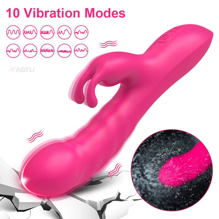Rabbit Vibrator for Women Nipple Clitoris Stimulator Vibration Vagina Vibrator Dildo Vibrator Adults Sex Toys Products 18