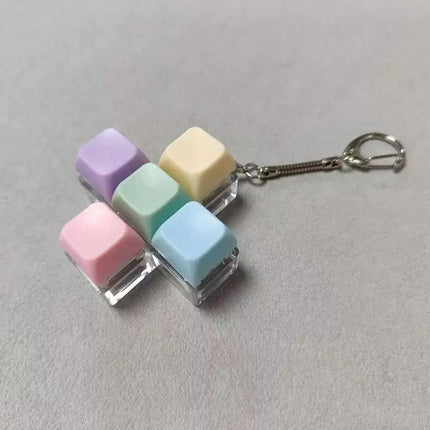 Press Keyboard Keychain Decompression Toy Macaron Axle tester Mechanical Keyboard Fidget Key Finger Toys For Adults Antistress