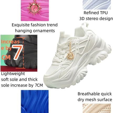 Women's four seasons fashion casual non-slip platform booster sports shoes women's high water platform pure white high heels