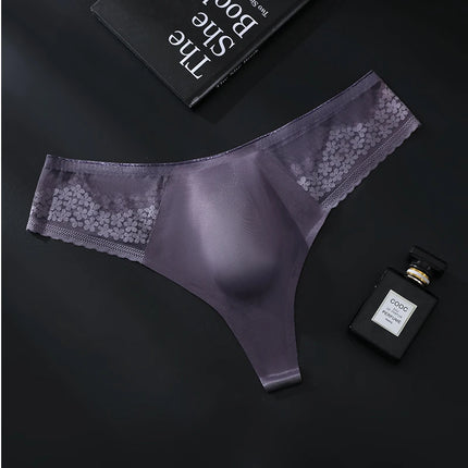 tanga hombre Seamless man thong lace mens lingеrie 3D convex bag Plus size men's underwear sexy for guys tangas hombres thongs