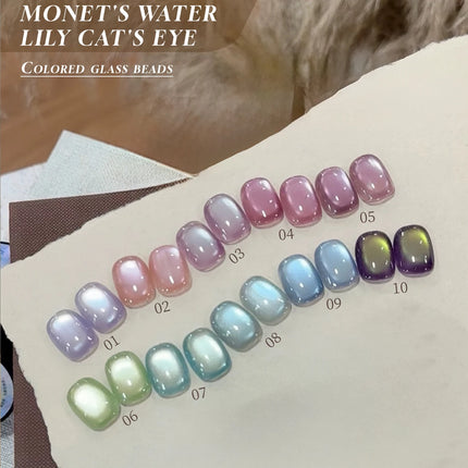 MIANEL 12ML 1-8PCS Lychee Green Lotus Ultra Sparkling Cat Eye Gel Polish High-Density Mirror Glass Bead 2025 Autumn New Arrival