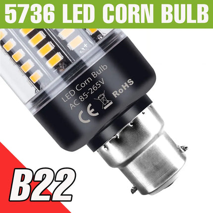 LED E27/E26 Corn Light Bulb E14 Ceiling Lamp B22 Chandelier Bulbs AC 85-265V No Flicker Balcony Home Living Room Cold/Warm White