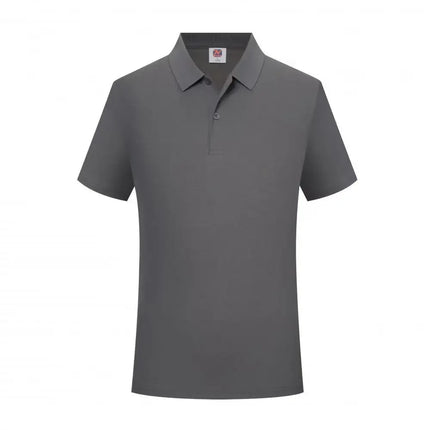 Men'sSummerShort-SleeveSolidColorCasuaPoloShirwithRelaxed Fit andFashionable Breathable Design, Featuring a Simple Letter Print