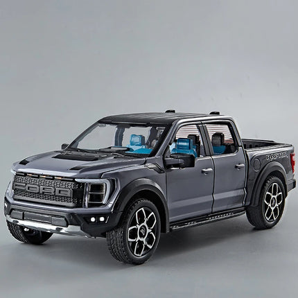 1:20 Ford Raptor F150 Pickup Truck Toy Car Model Alloy Diecast Doors Opened Pull Back Sound Light Scale Model Car Toys For Boys