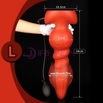 Super 12cm Huge Inflatable Anal Plug Silicone Big Butt Plug Sex Toys BDSM Women Men Inflatable  Anal Dilation Dildo Masturbation