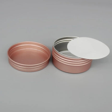10 50 100pcs/lot Cosmetic Cream Jar Rose gold Aluminum box Candle Lipbalm Makeup Container Empty Aluminum Tin with Lid