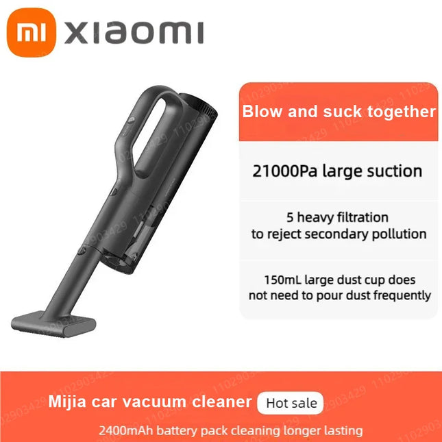 Xiaomi Car Vacuum Cleaner 21kPa Suction Type-C Charging 5-Stage Filtration 2400mAh Home Wireless Vacuum Cleaners Washable NEW