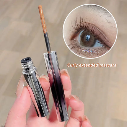 Metal Iron Mascara Silk Fiber Ultra-Fine Brush Black Brown Waterproof Lasting Curling Fast Dry Eyelash Extensions Eyes Makeup
