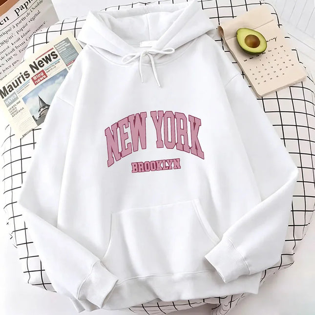 2026 Graphic Hoodies New York Brooklyn Print Hoodies Spring Autumn Winter Casual Hoodies Sweatshirts Men Women Tops