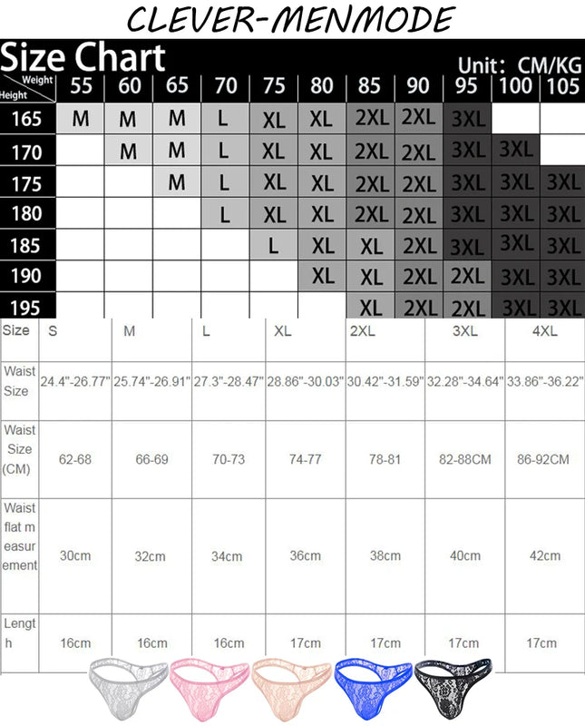 Men's Sexy Lace Thong See-Through Exotic Lingerie Breathable Sissy Crossdress T-Back Panties Floral Mesh Underwear Men's Bikini